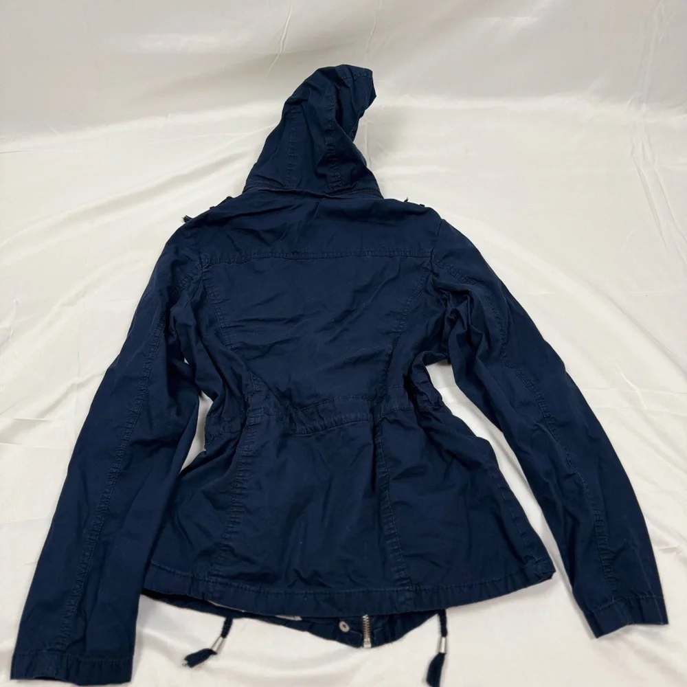 Snobbish Collection Hooded Women's M Navy Utility Jacket Anorak Coat - Picture 2 of 6